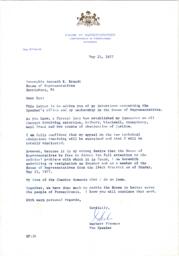Speaker Herbert Fineman's Letter of Resignation