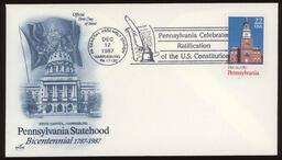 Commemorative bicentennial envelope "Pennsylvania Celebrates the Ratification of the U.S. Constitution." With the Pennsylvania State Capitol.