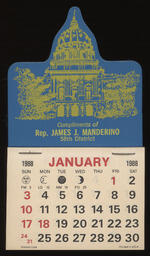 Small desk calendar, "Compliments of Rep. James J. Manderino, 58th District."