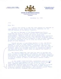 A draft letter written to other Republicans requesting support to remain the Chairan of the Republican Policy Committee.