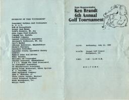 Program, State Representative Ken Brandt 6th Annual Golf Tournament.
