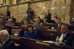 listening to the Governor's Budget Address, House Floor
