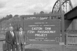 Road Trip to District Visit to the Easton Dam, Members, Sec of Env Resources, Sign