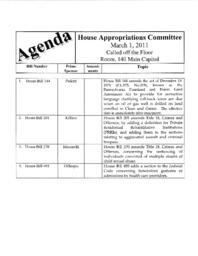 Meeting regarding House Bills 144, 201, 270, 495