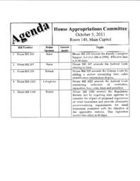 Meeting regarding House Bills 210, 267, 529, 1025, 1349