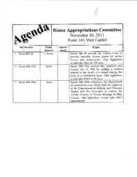 Meeting regarding House Bills 98, 1526, 1884