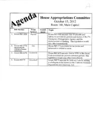 Meeting regarding House Bills 1020, 2470, Senate Bill 79