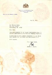 Letter from Rep. Bob Butera to Rep. Michael McCue.