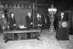 Bill Signing in the Governor's Reception Room, Attorney General, Guests, Members