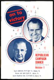 Nixon and Agnew Republican Campaign Dinner Program