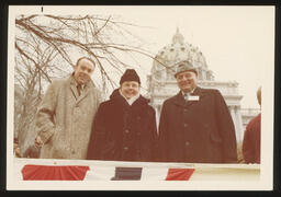  Rep. Edward Burns with Rep. Fred Noye in front of the capital building