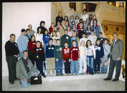 Rep. Roy Baldwin with a group of students from Schaeffer Elementary School, Main Rotunda stairs
