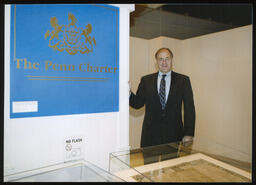 Rep. Roy Baldwin stands near the Penn Charter at the State Museum of Pennsylvania
