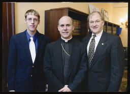 Ben Dooley, Junior Achievement Student, and Most Reverent Kevin C. Rhodes with Rep. Roy Baldwin