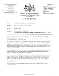 House Bill 1505, Exemption for Fire Department Transfer Tax