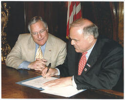 Rep. Tangretti with Governor Rendell at bill signing