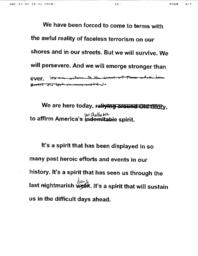 Speech, 9/11 Terrorist Attack