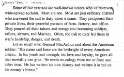 Speech, Veterans Day, 1994