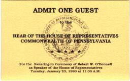 Swearing-in Ceremony as Speaker of the House Invitation Lists