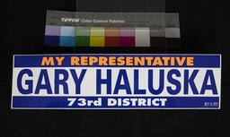 Bumper Sticker, Representative Gary Haluska, 73rd District