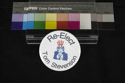 Campaign Pin, Re-Elect Tom Stevenson