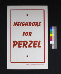 Campaign Poster, Neighbors for Perzel