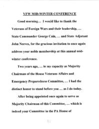 Veterans of Foreign Wars Mid-Winter Conference Speech, January 2001