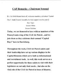 Civil Air Patrol (CAP) Capital Days Speech, May 12, 2004