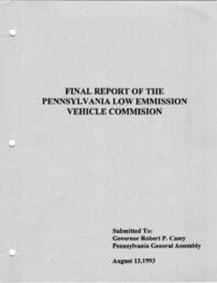 Final Report of the Pennsylvania Low Emission Vehicle Commission